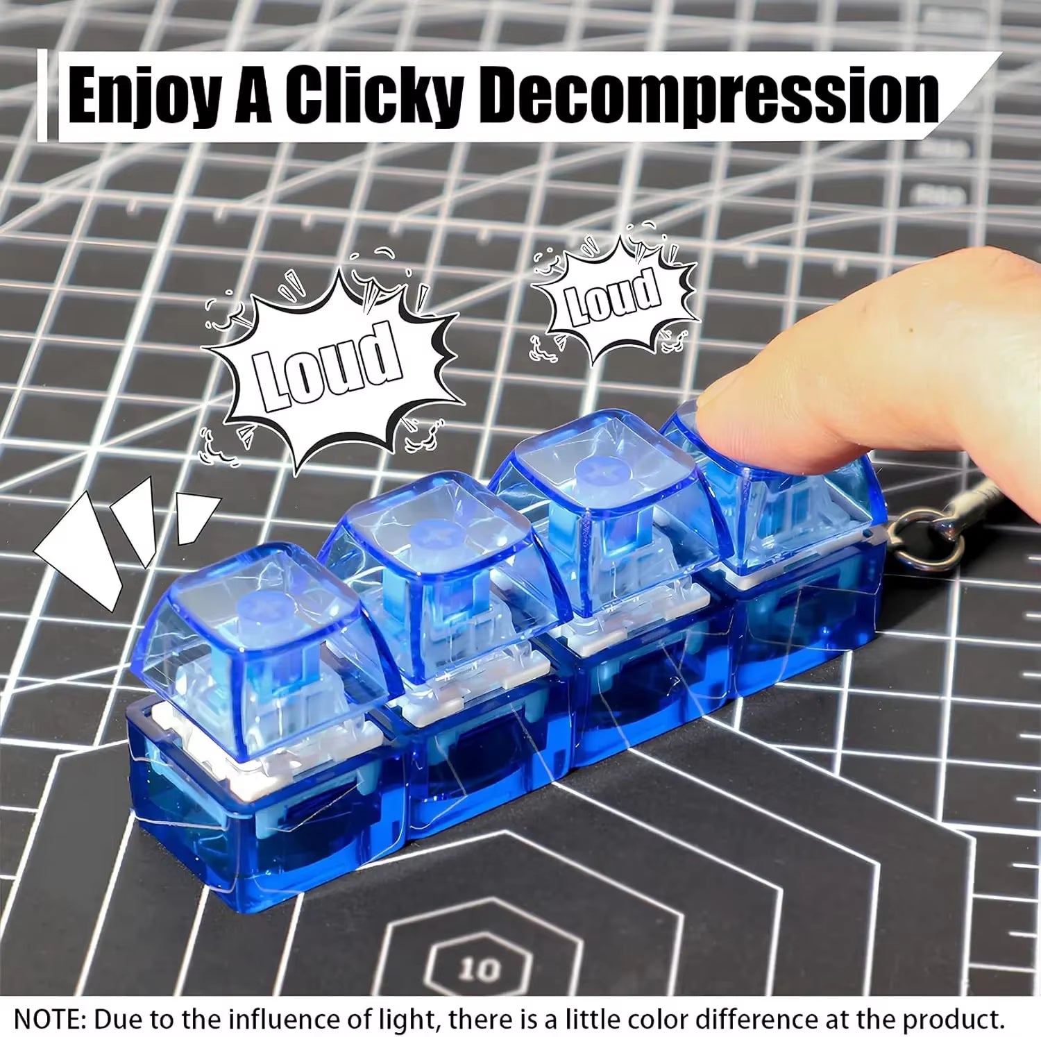4-In-1 Keyboard Clicker Fidget Toy - Stress Relief Keychain for Fun & Focus