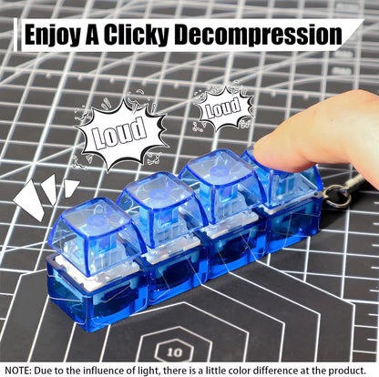 4-In-1 Keyboard Clicker Fidget Toy - Stress Relief Keychain for Fun & Focus