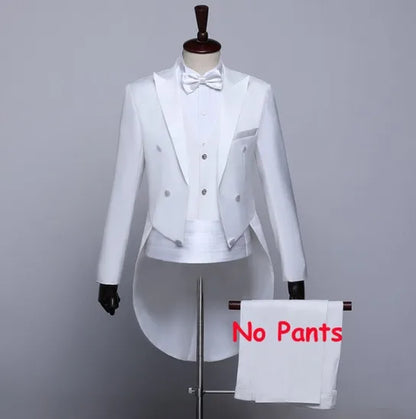 Fashion Swallowtail LED Tuxedo Luminous Costumes Glowing Vestidos LED Clothing Show Men LED Clothes Dance Accessories