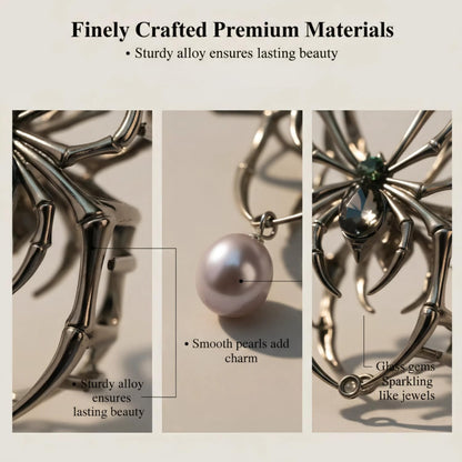 FAIRCHIC Spooky Chic Halloween goth hair claw clips in a 3-pack featuring spider web and bone designs for all hair types.