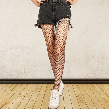 Seductive High Waist Fishnet Tights - Stretchy Mesh Hollow Out Pantyhose for Ultimate Allure