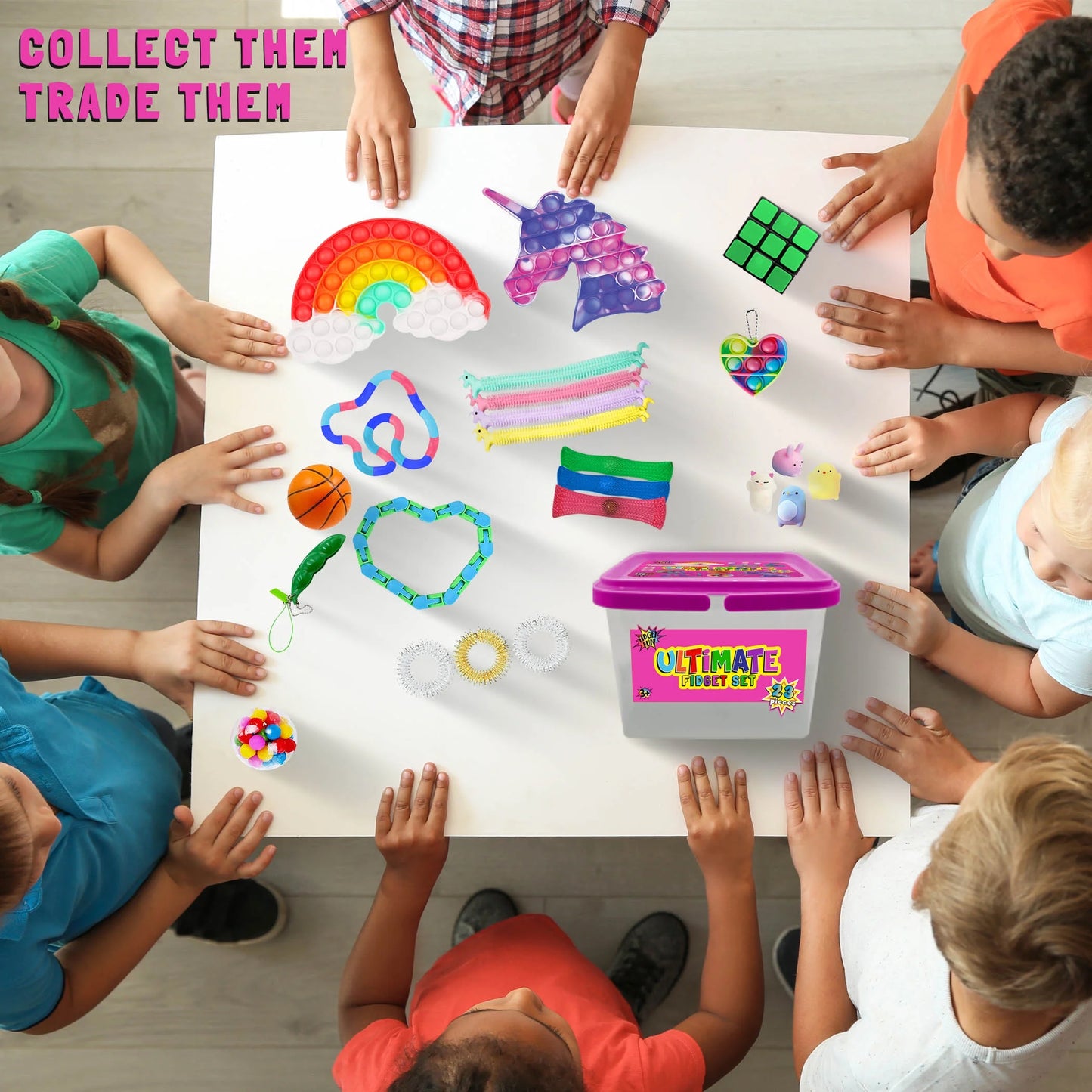 18 Piece Ultimate Fidget Set Pink
