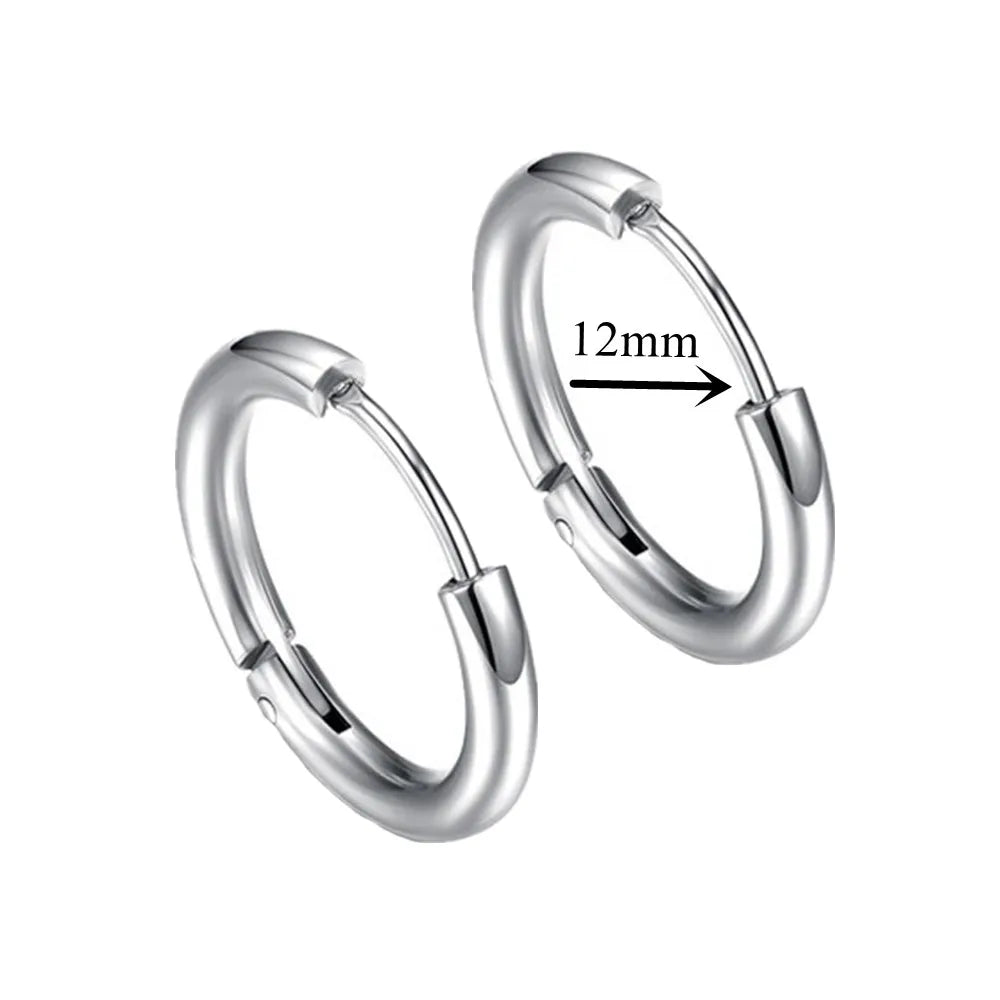 New Punk Stainless Steel Chain Hoop Earrings for Women Men 2021 Trendy Goth Pop Hip Hop Pendants Ear Jewelry Accessories Earring