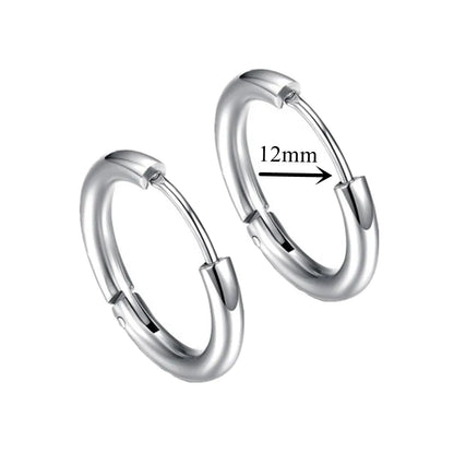New Punk Stainless Steel Chain Hoop Earrings for Women Men 2021 Trendy Goth Pop Hip Hop Pendants Ear Jewelry Accessories Earring