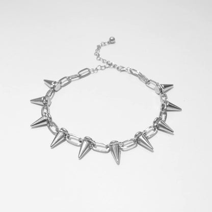 Spike Necklace Spike Choker Rivet Goth Necklaces Chokers with Spikes and Chain Streetwear Vintage Punk Necklace for Women Men