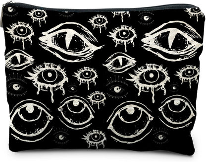 Goth Makeup Bag, Mystical Gothic Evil Eyes Witchy Cosmetic Bag Toiletry Bag for Women, Witch Stuff, Halloween Makeup Bag, Halloween Gifts for Women