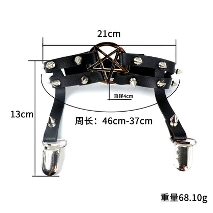 UYEE Leg Strap Garter Belt Pentagram Thigh Harness Women Girls Goth Cosplay Accessories Harajuku Egirl Jewelry