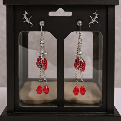 Gothic Flower Skull Earrings Funky Emo Skeleton Head Dangle Earrings Black Camellia Pearl Floral Studs Halloween Jewelry for Women Jewelry Gift