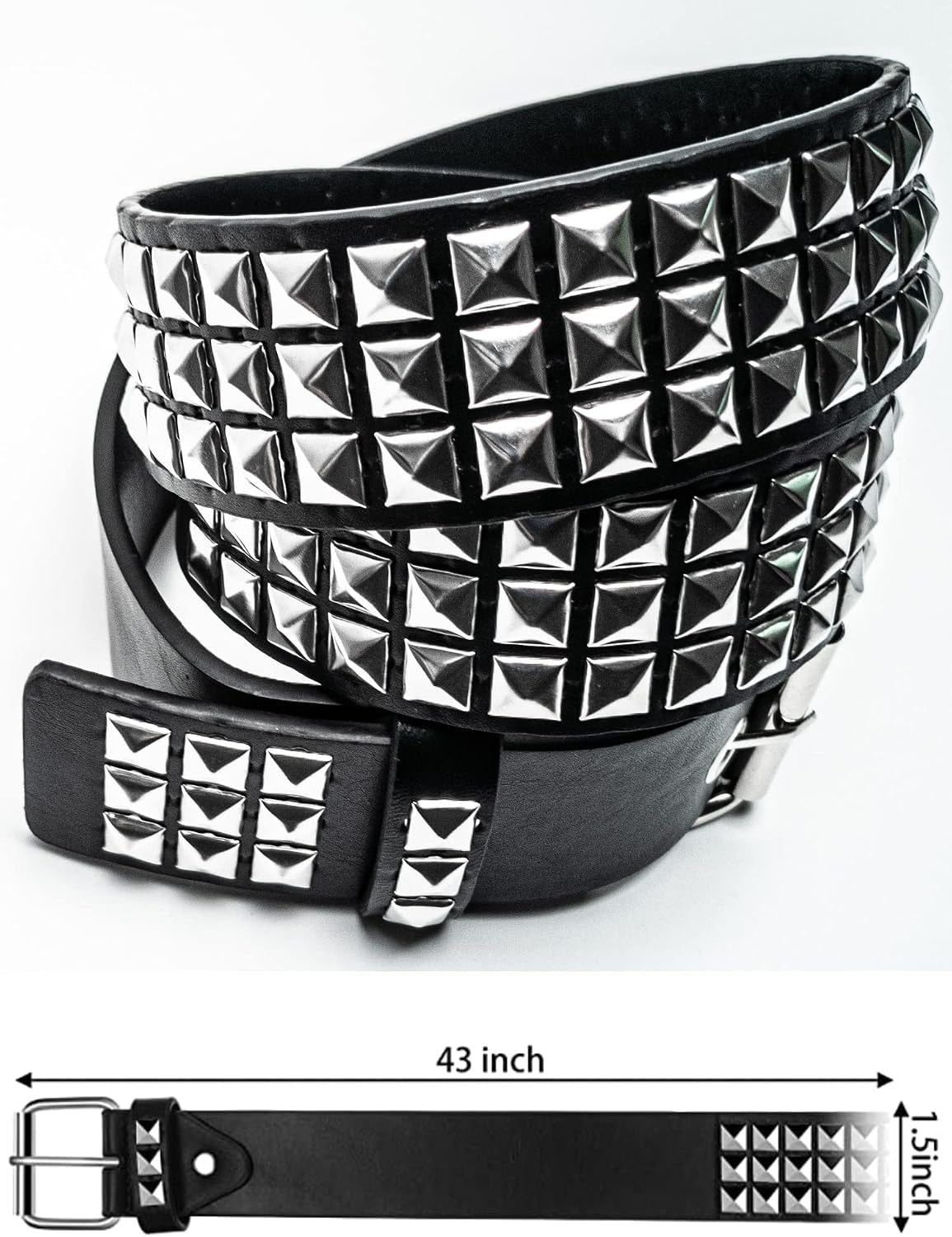 Studded Belt Punk Belt Y2K Goth Rivet Belts for Women Unisex Christmas Gift