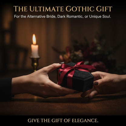 Elegant gothic coffin ring box by CVchancin, luxurious velvet jewelry case for proposals and weddings, portable engagement ring holder for her.
