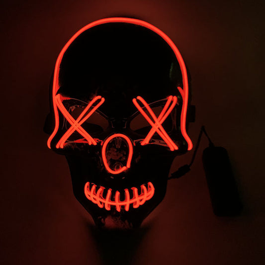 Illuminate Your Halloween: Glow-in-the-Dark LED Luminous Mask for Unforgettable Frights!
