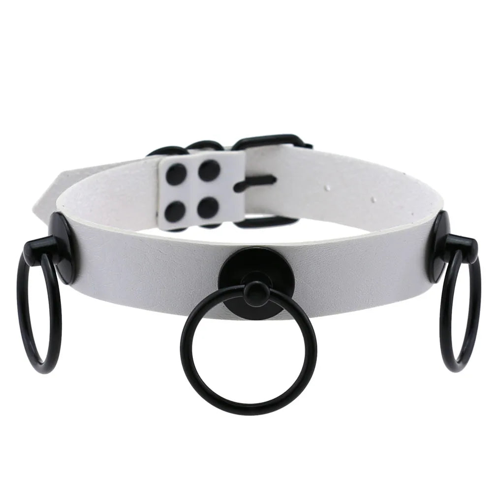 Y2K gothic punk heart choker necklace from PressureDen.store, stylish Harajuku jewelry for women and girls, featuring a black heart pendant.