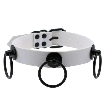 Y2K gothic punk heart choker necklace from PressureDen.store, stylish Harajuku jewelry for women and girls, featuring a black heart pendant.