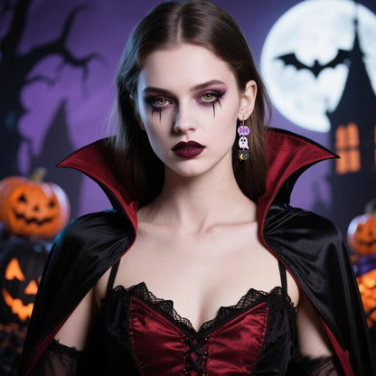 Halloween Earrings for Women Goth Ghost Drop Dangle Earrings Punk Pumpkin Earring Witch Earring Halloween Costume Jewelry Accessories Emo Accessories