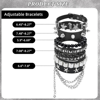 Emo Bracelets Punk Rock Studded Bracelet for Women Men Goth Leather Spiked Bracelets Emo Jewelry Accessories