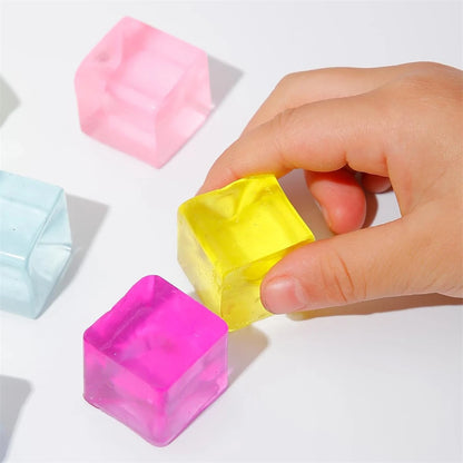 Kawaii Mini Squishy Ice Block Stress Balls - Stress Relief Squeeze Toy (1/3/5/10 PCS)