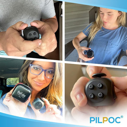 Thefube 12-Sided Fidget Cube - Portable Stress Relief Toy for Kids & Adults - Enhance Focus & Manage Anxiety - Includes Carry Case - Ideal for ADHD & ADD