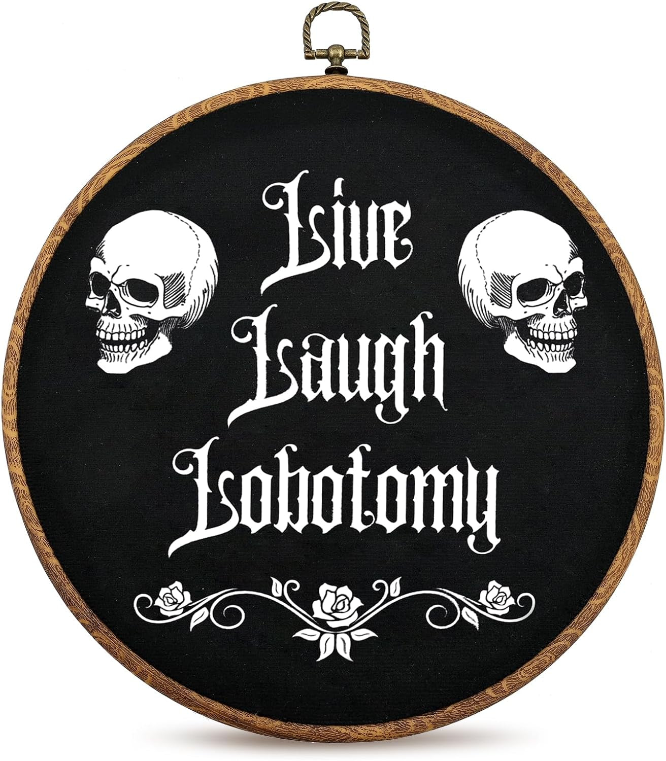 Gothic Wall Decor,Funny Humor Goth Home Decor,Live Laugh Lobotomy Sign for Gothic Decor,Dark Black Wall Art Hanging for Bedroom,Kitchen,Bathroom,Office