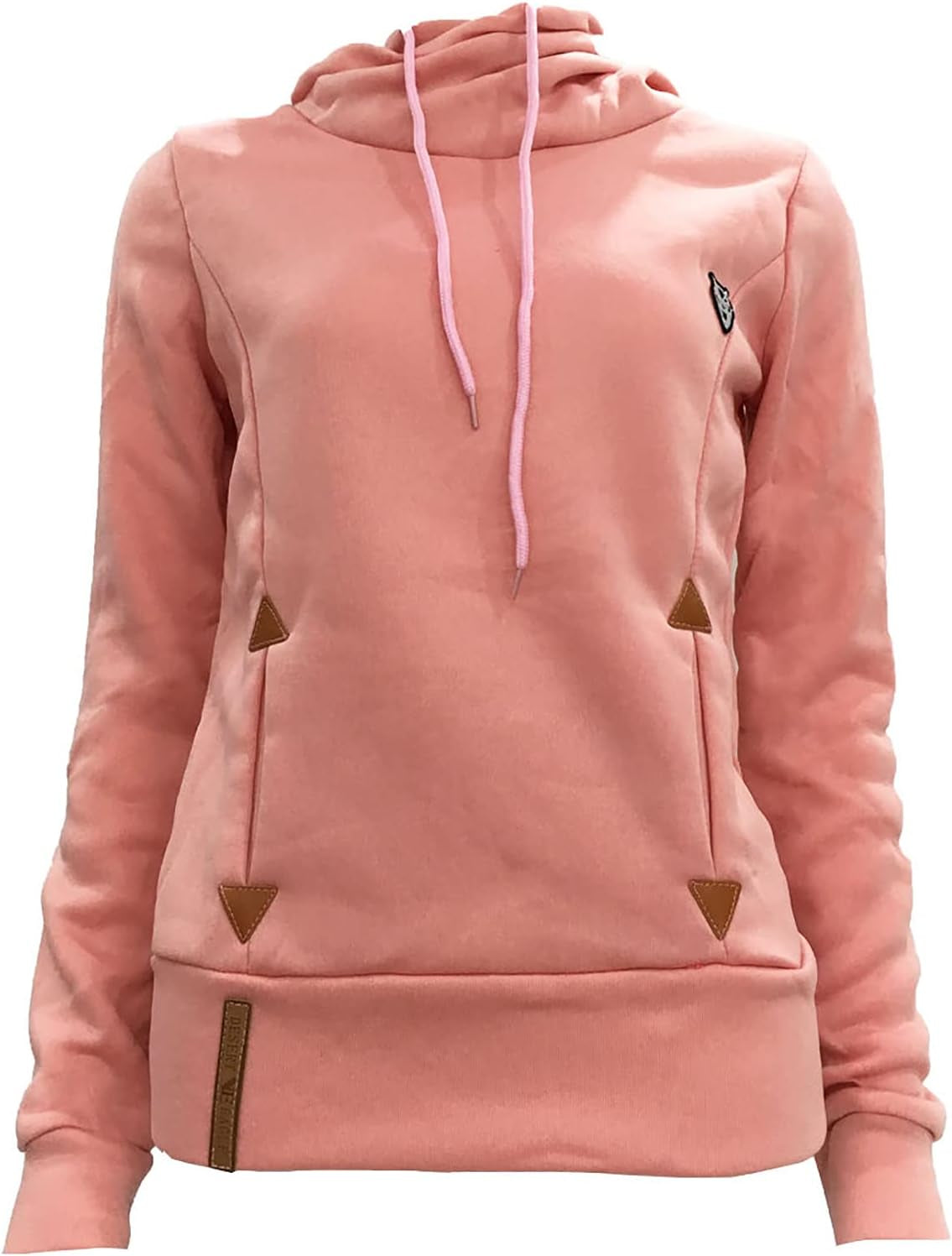 Wirziis women's plush turtleneck hoodie with stylish loose fit, cozy interior, and convenient pockets, perfect for casual wear.
