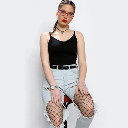 Seductive High Waist Fishnet Tights - Stretchy Mesh Hollow Out Pantyhose for Ultimate Allure