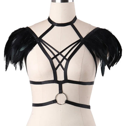 Red Garters Belt Body Harness Bondage Stockings Suspenders Belt Elastic Adjust Strap Lingerie Goth Fetish Dance Wear