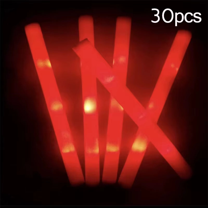 Vibrant 15/30 Pcs LED Glow Sticks - Colorful RGB Cheer Tubes for Parties, Weddings, and Events!