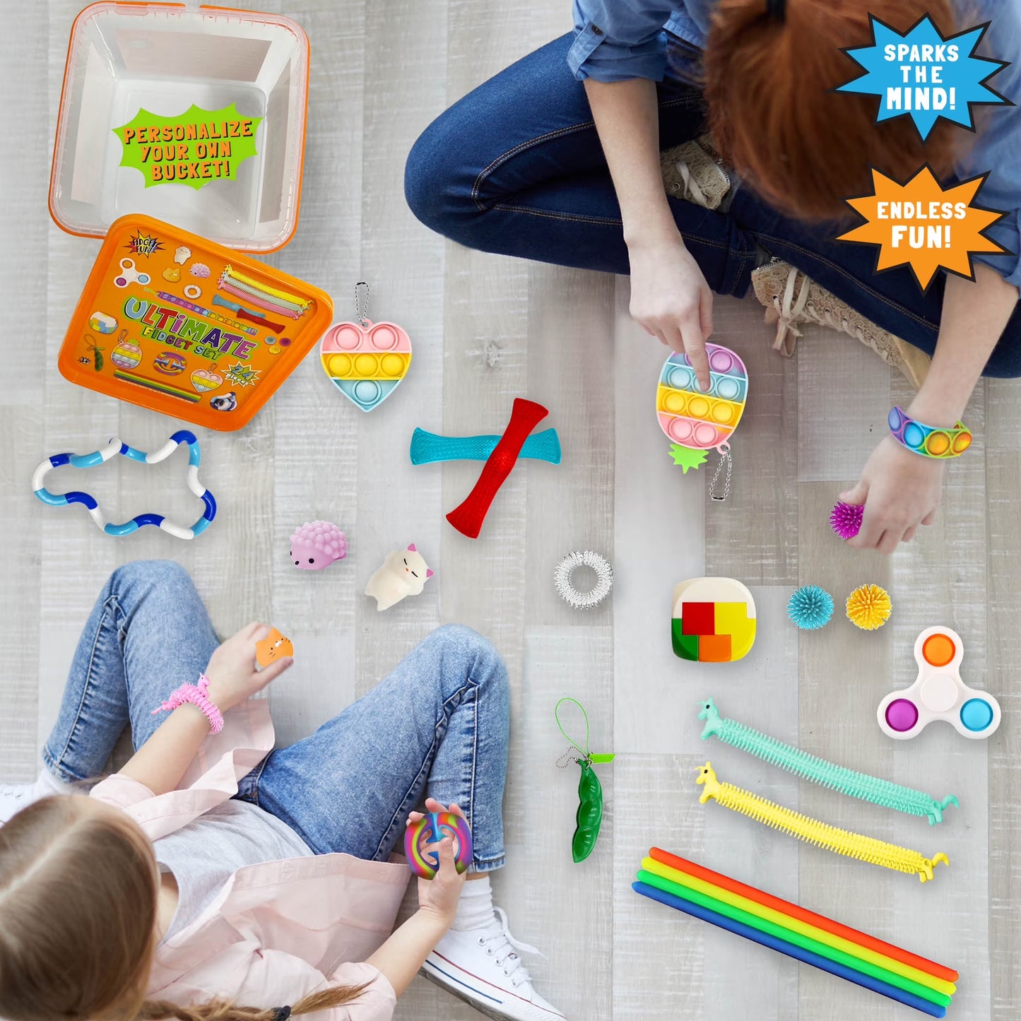 Ultimate 24-Piece Orange Fidget Set for Stress Relief and Focus