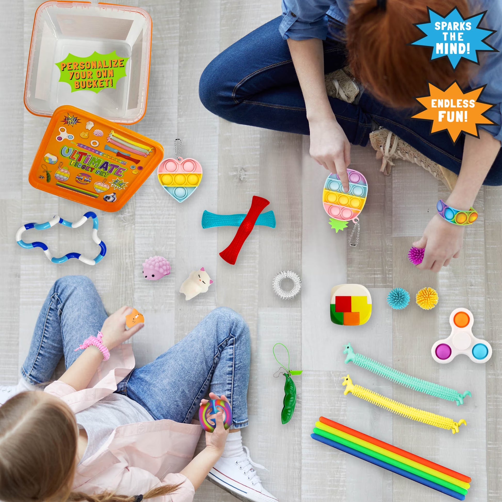 Ultimate 24-Piece Orange Fidget Set for Stress Relief and Focus