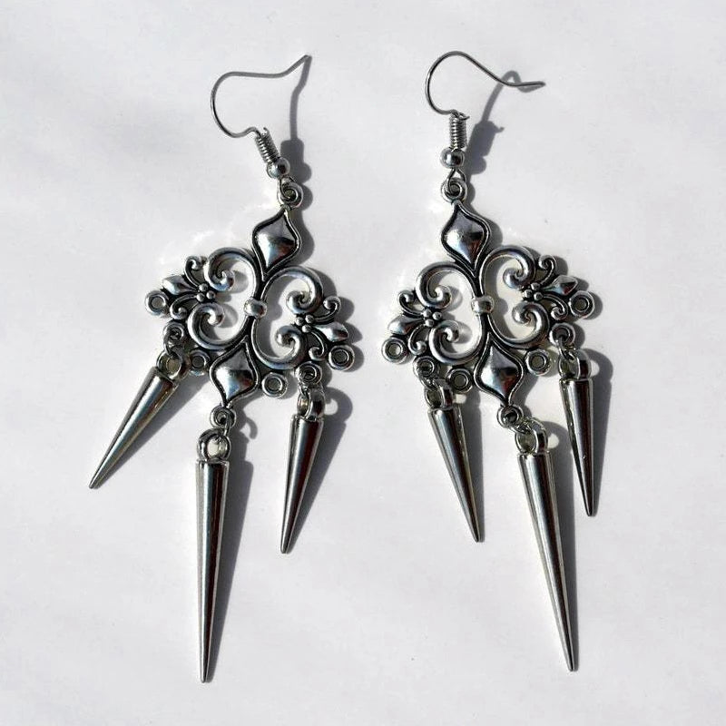 Grunge Accessories Cross Rivet Drop Earrings Punk Charms Earrings Goth Jewelry Korean Fashion Earrings for Women