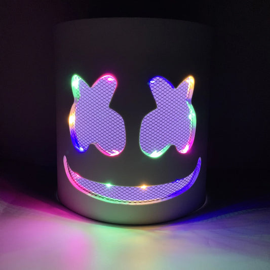 Illuminate Your Halloween: Glow-in-the-Dark LED Marshmallow Mask for Unforgettable Raves and Cosplay!