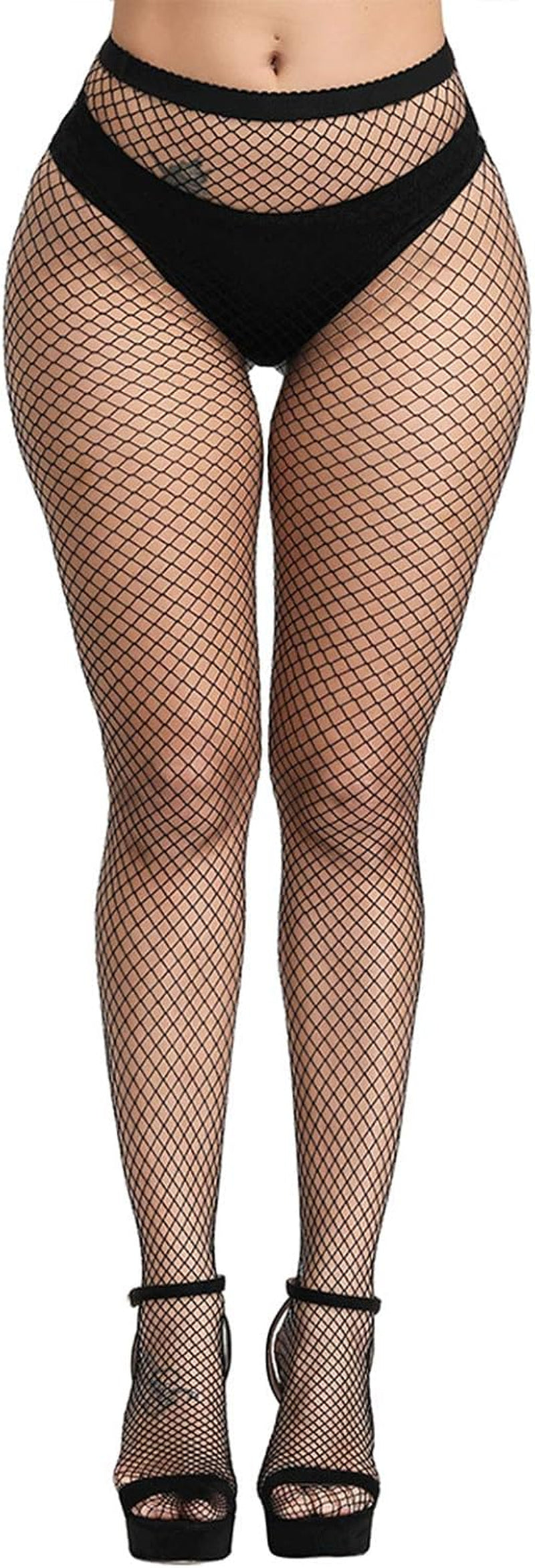 Sexy High Waisted Fishnet Tights for Women - Wide Mesh Stockings
