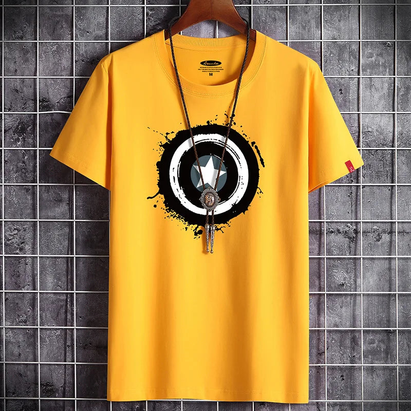 Oversized anime-themed fitness T-shirt for men with goth punk style, available in sizes S to 6XL, featuring bold graphic design.