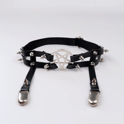 UYEE Leg Strap Garter Belt Pentagram Thigh Harness Women Girls Goth Cosplay Accessories Harajuku Egirl Jewelry