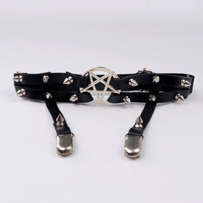 UYEE Leg Strap Garter Belt Pentagram Thigh Harness Women Girls Goth Cosplay Accessories Harajuku Egirl Jewelry