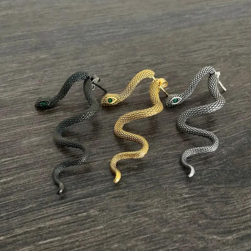 Snake Earrings for Women Snake Jewelry Halloween Gothic Earrings Goth Animal Snakes Drop Dangle Earring Vintage Halloween Accessories