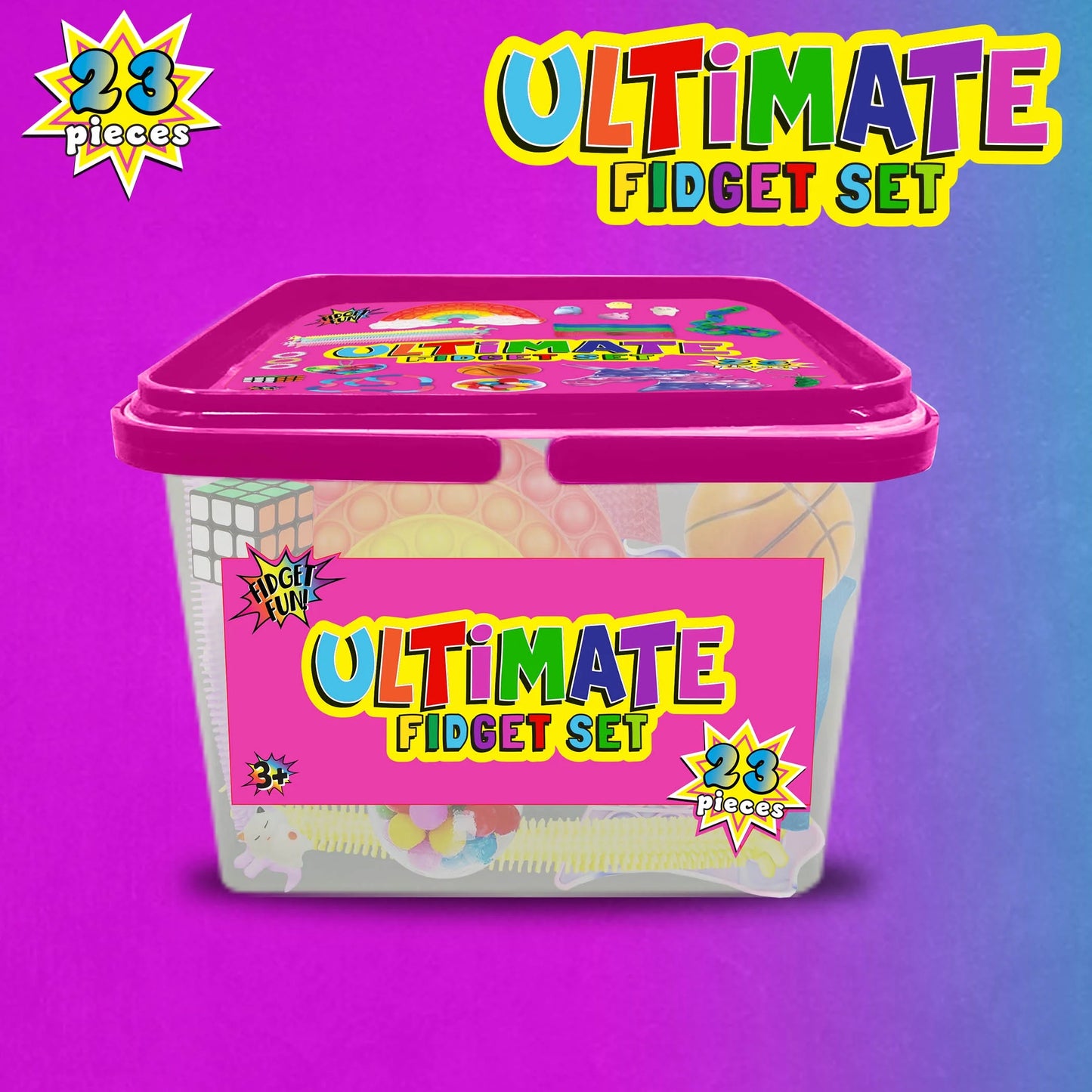 18 Piece Ultimate Fidget Set Pink
