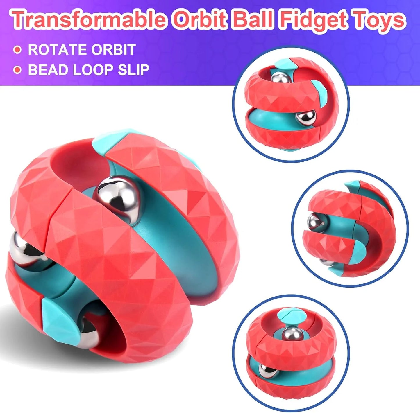 Ultimate Orbit Ball Fidget Toy - Sensory Stress Relief Infinity Cube with Creative Beads Track for Kids and Adults with ADHD and Autism