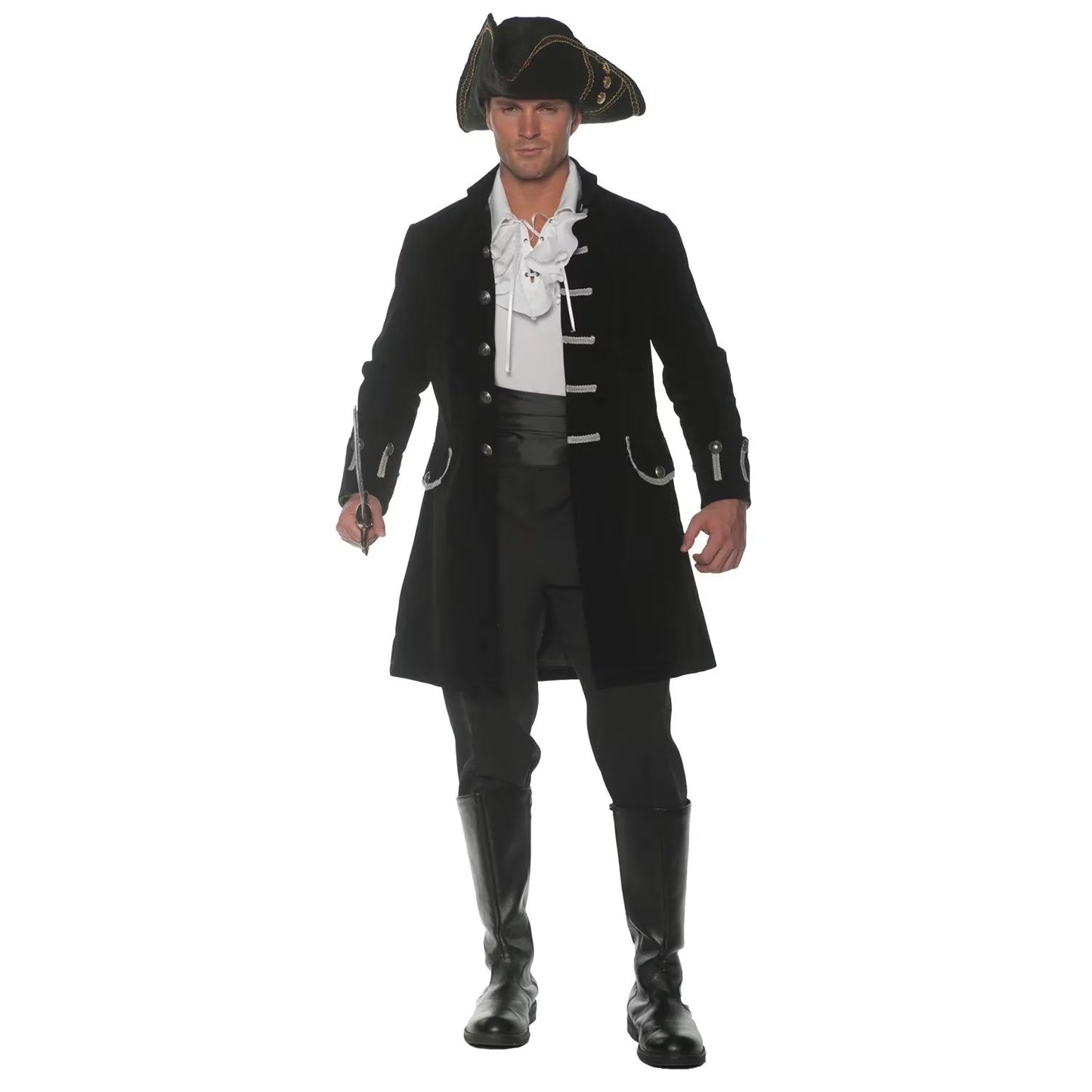 Frock Coat Men'S Victorian Black Costume Jacket - Xx-Large Male