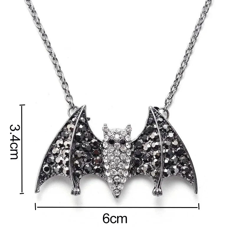 Gothic dragon bat eagle heart rose pendant necklace with intricate design, crafted for men and women, perfect for costume and parties.