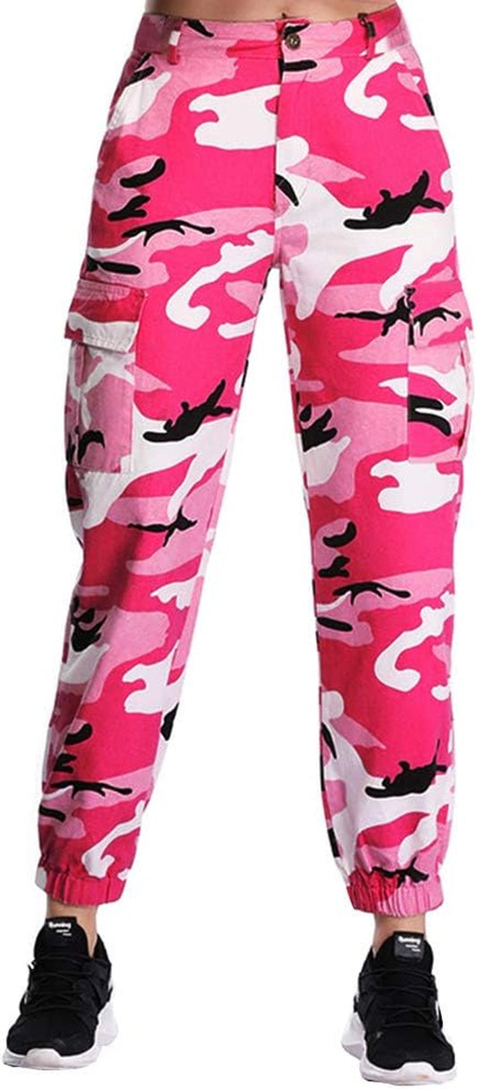 Stylish Women's Camouflage Cargo Jogger Pants - Relaxed Fit with Handy Pockets