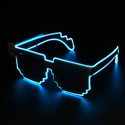 Mosaic LED Glow-in-the-Dark Glasses - Perfect for Rave Parties & Neon Christmas Fun!
