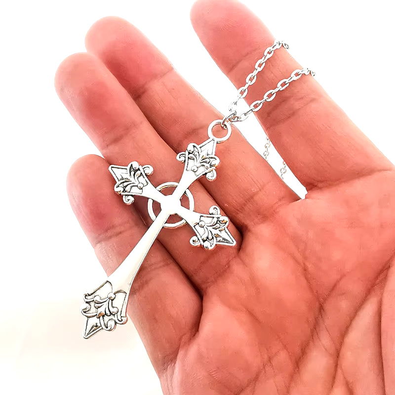 Vintage Y2K razor blade pendant necklace from PressureDen.store, featuring edgy goth punk style jewelry for men and women.