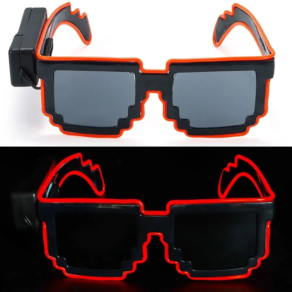 Mosaic LED Glow-in-the-Dark Glasses - Perfect for Rave Parties & Neon Christmas Fun!