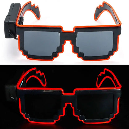 Mosaic LED Glow-in-the-Dark Glasses - Perfect for Rave Parties & Neon Christmas Fun!