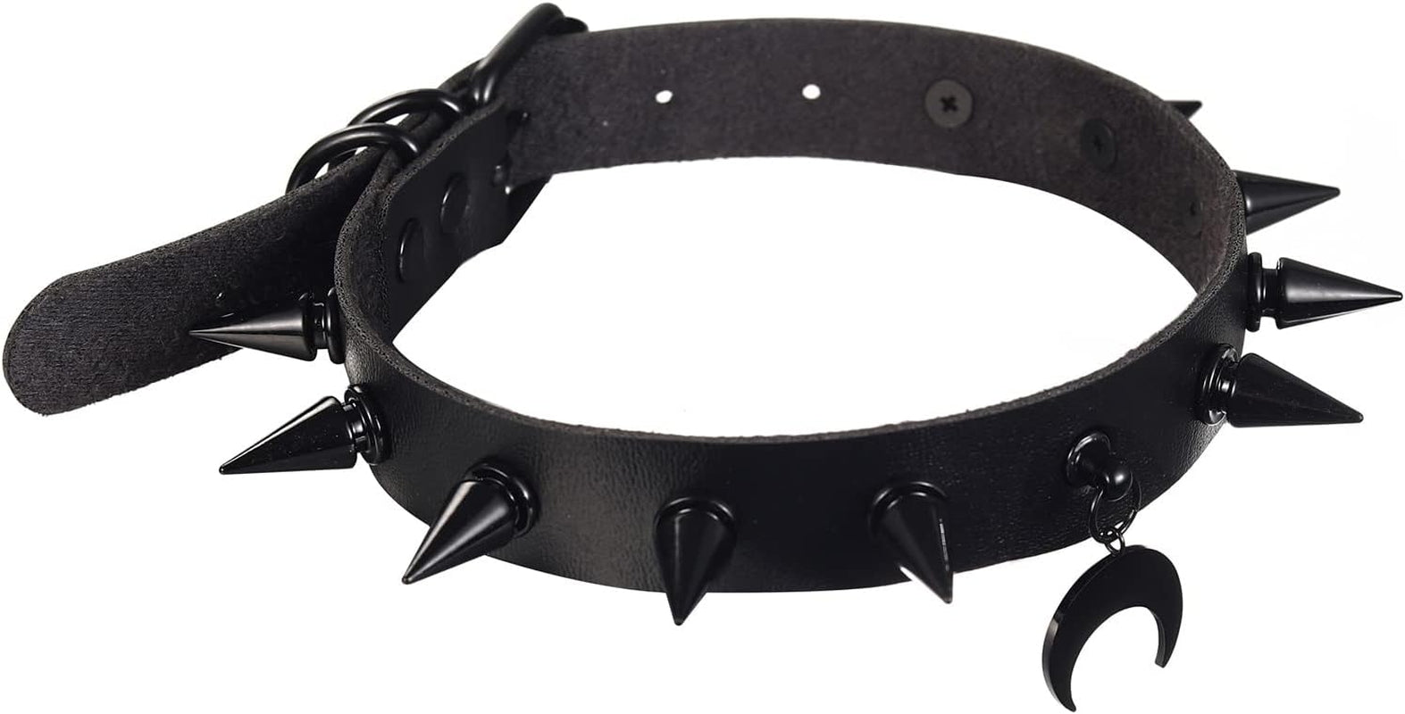 Goth Choker Necklaces for Women Leather Collar Spiked Chokers Moon Cross Pendants Cosplay Gothic Accessories