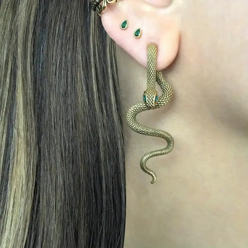 Snake Earrings for Women Snake Jewelry Halloween Gothic Earrings Goth Animal Snakes Drop Dangle Earring Vintage Halloween Accessories