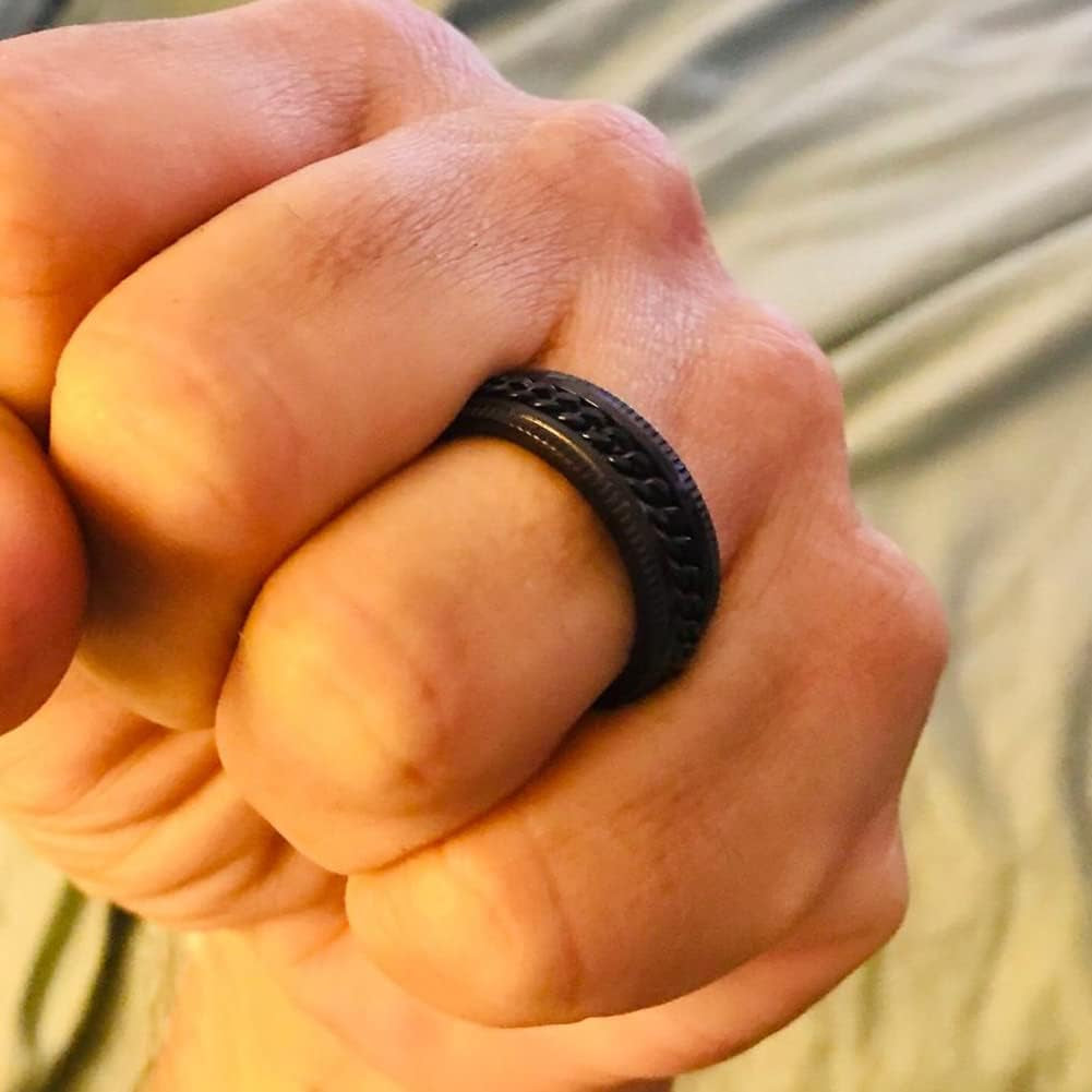Calming Spinner Ring for Women - Anxiety Relief Fidget Ring - Stress Relief Jewelry - Size 8 Silver