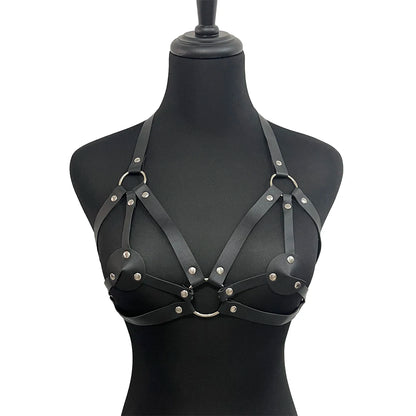 PU Leather Harness Lingerie Belt for Women, Chest Harness, Corset Suspenders, Punk Goth Bra, Sexy Clothing, Sex Accessories