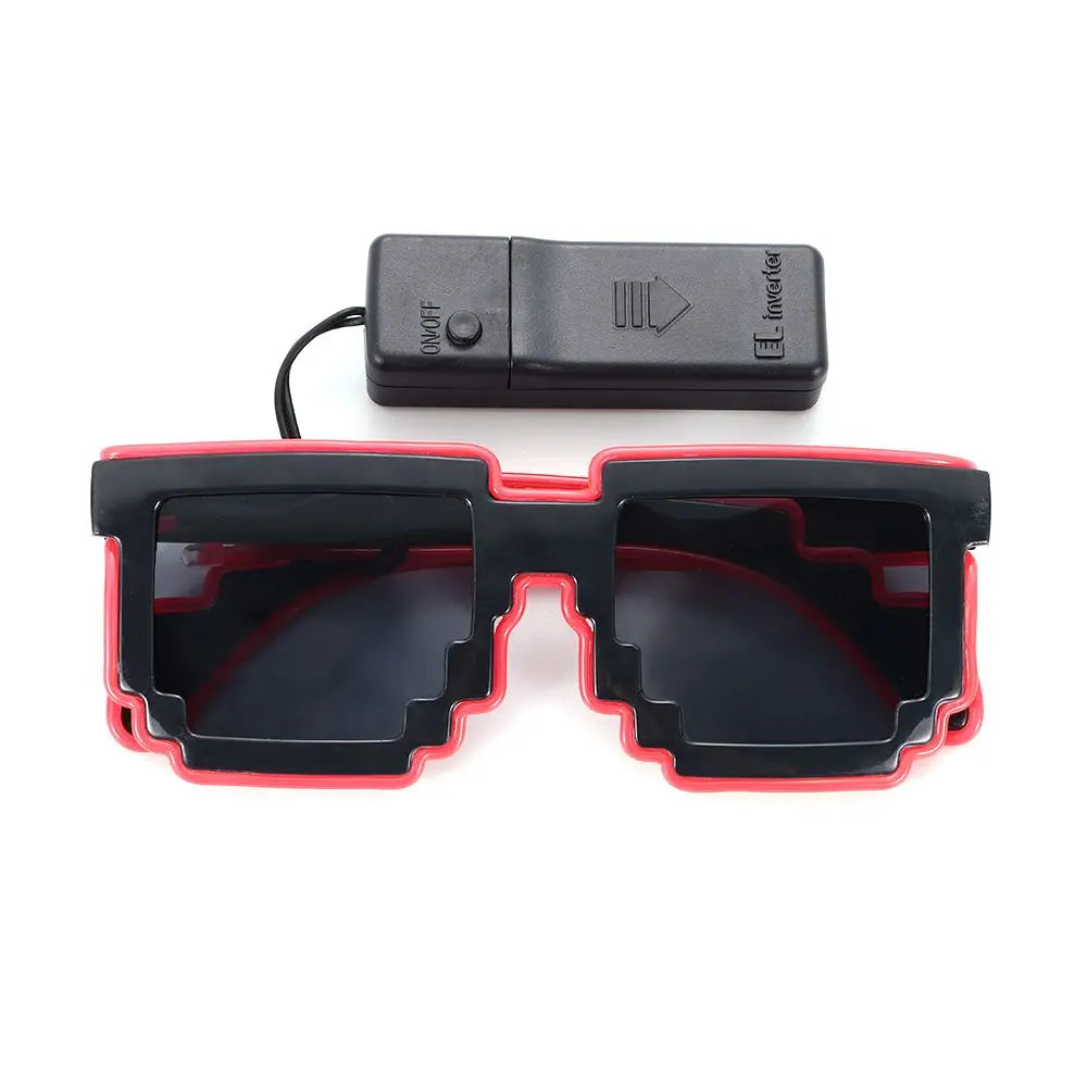 Mosaic LED Glow-in-the-Dark Glasses - Perfect for Rave Parties & Neon Christmas Fun!