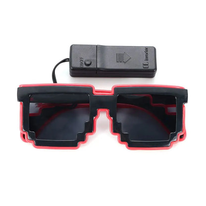 Mosaic LED Glow-in-the-Dark Glasses - Perfect for Rave Parties & Neon Christmas Fun!